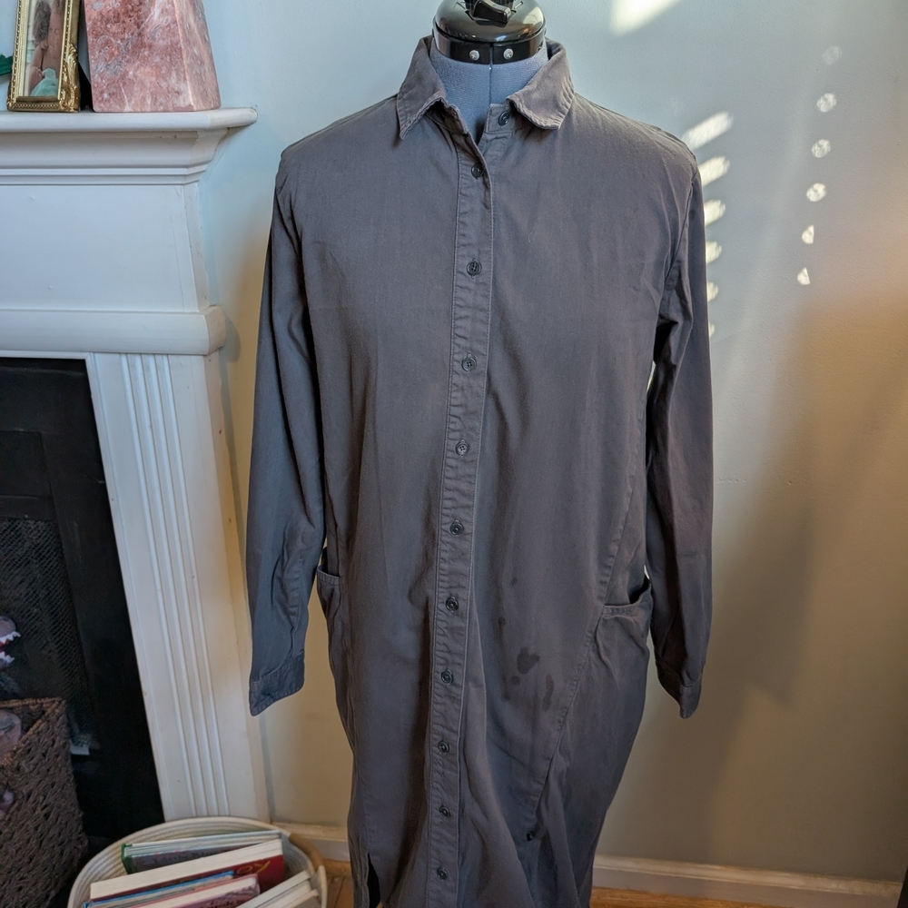 United By Blue Charcoal Button-Up Shirt Dress